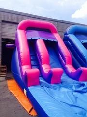 ASJ - 3 in 1, Pink and Purple 14' Slide With Basketball Hoop! ASJ - 3 in 1, Pink and Purple 14' Slide With Basketball Hoop!